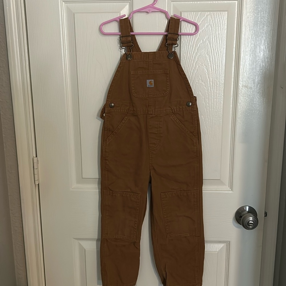 Boys 4T Carhartt brown overalls.